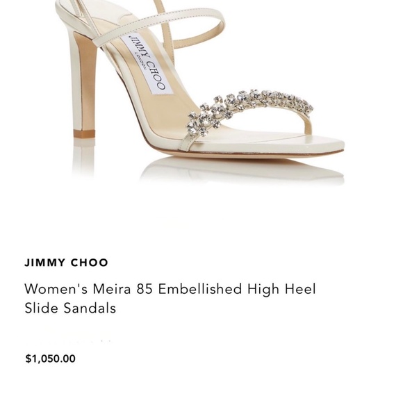 Jimmy Choo Off-White Meira 85 Heeled Slingback Heels / Sandals US7 - Picture 5 of 15